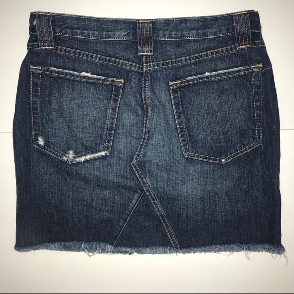 J Crew Denim Frayed Didtressed Mini Skirt Sz 30 - Picture 5 of 8
